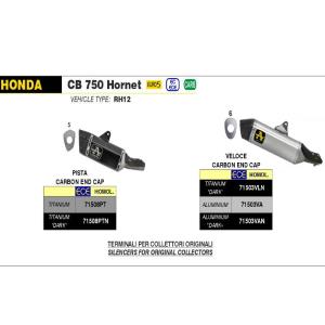Escape Veloce titanio Honda CB 750 Hornet 23- Â· 2